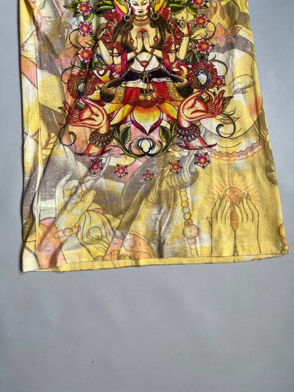 Christian Audigier Christian Audigier Women Buddha Yellow Printed Polo Shirt Size M / US 6-8 / IT 42-44 - 12 Thumbnail