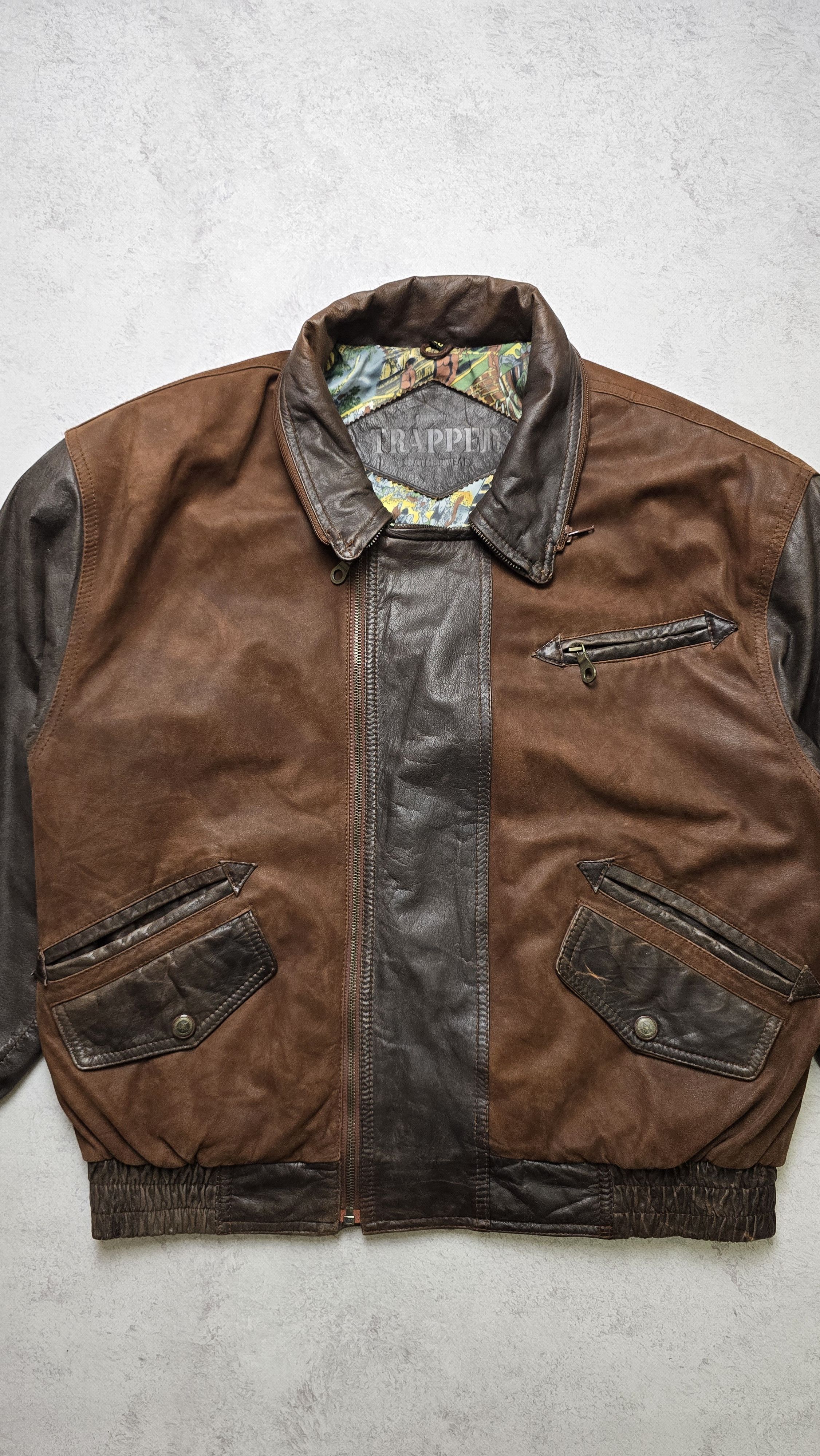 Chevignon VTG Leather Bomber Jacket Brown Bahamas Lining Aviator Heavy Size US L / EU 52-54 / 3 - 10 Thumbnail