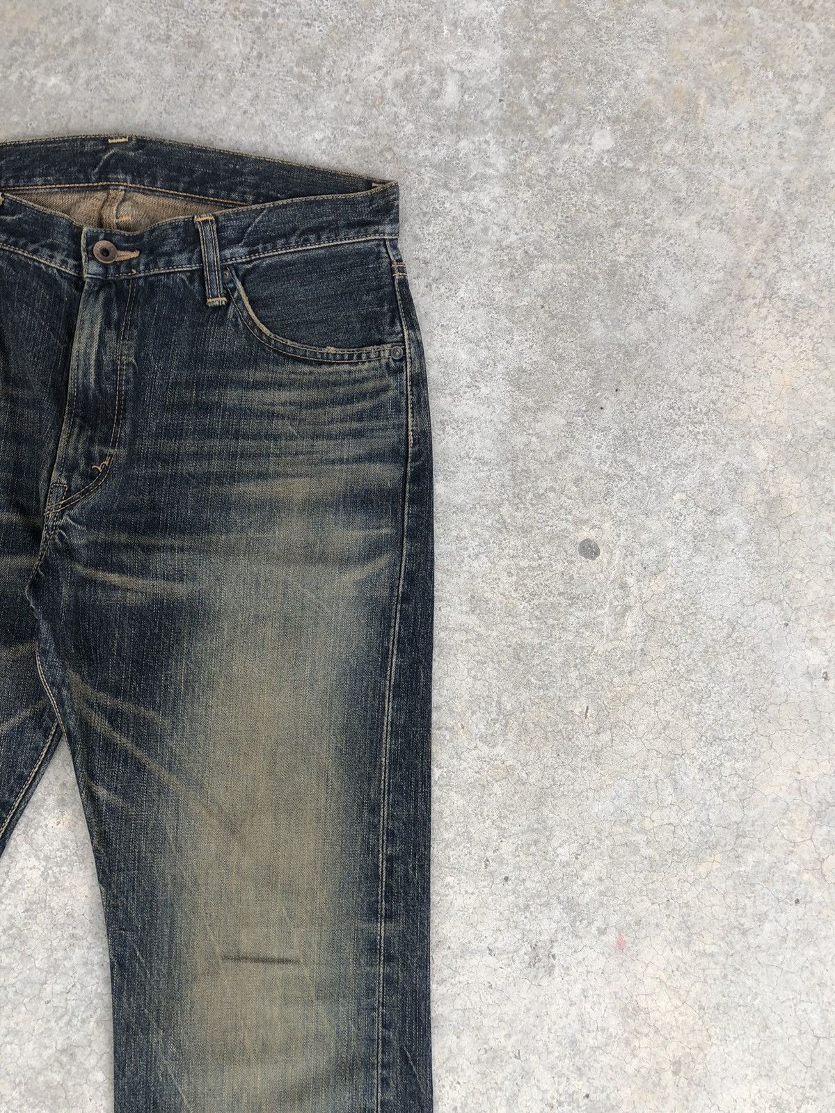 If Six Was Nine Japanese Edwin 505s Flared Jeans Mudwash Distressed Denim Size US 32 / EU 48 - 5 Thumbnail