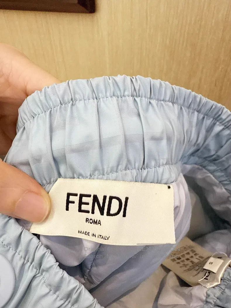 Fendi Fendi Baby Blue Printed Logo Shorts Size 23" - 4 Thumbnail
