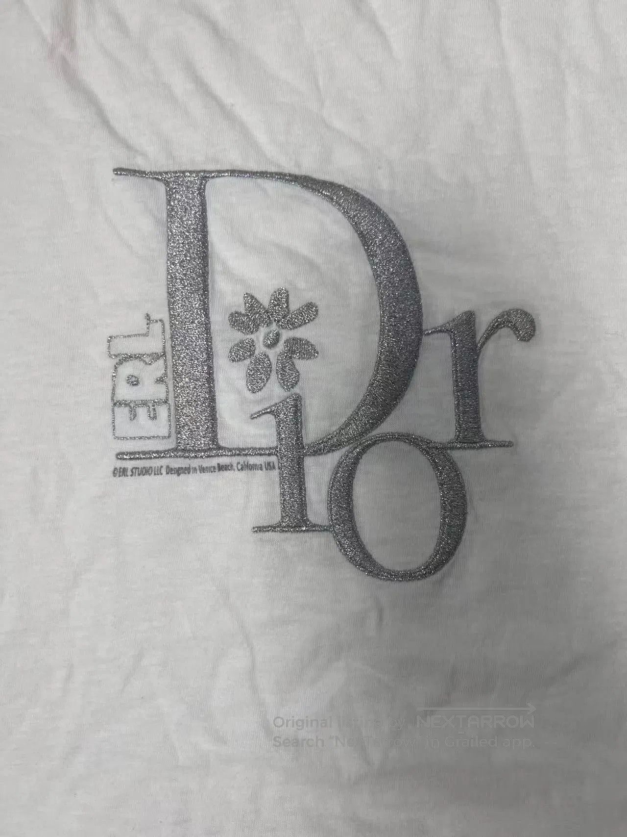 Dior DIOR Distressed Logo Embroidered Crewneck T-shirt. Size US M / EU 48-50 / 2 - 3 Thumbnail