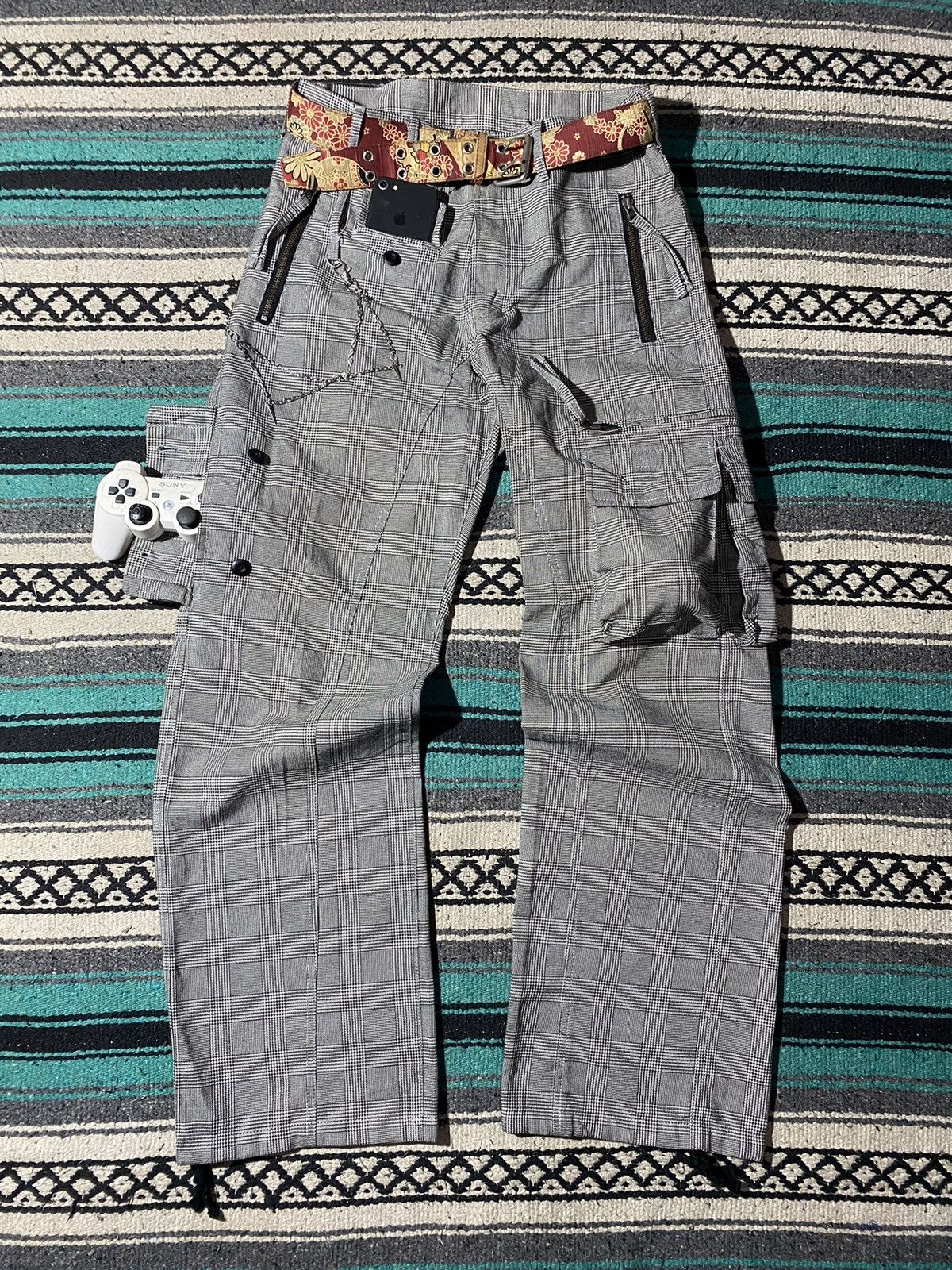 PPFM RARE ‼️ PPFM Multi 3D Pocket Plaid Utility Pants Size US 32 / EU 48 - 1 Thumbnail