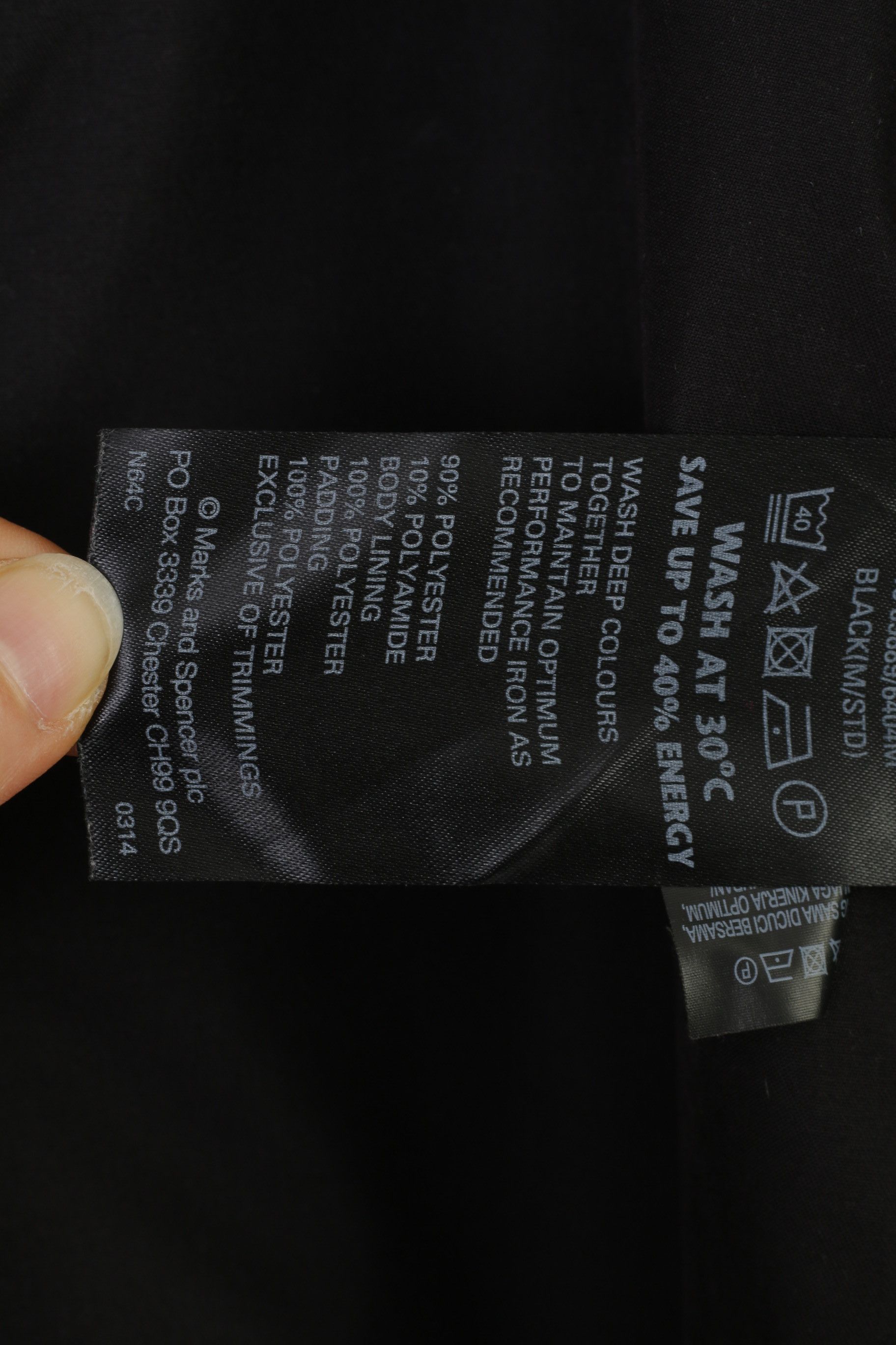 Marks & Spencer M&S Collection Men M Jacket Black Full Zipper Padded 10006 Size US M / EU 48-50 / 2 - 6 Thumbnail