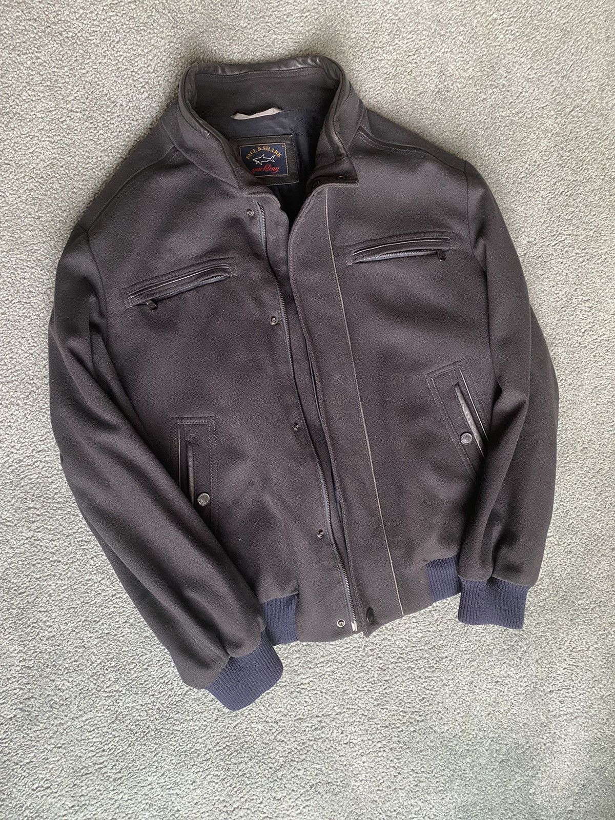 Paul & Shark Paul & Shark Wool Blouson/Bomber Jacket with Leather Trim Size US L / EU 52-54 / 3 - 2 Thumbnail