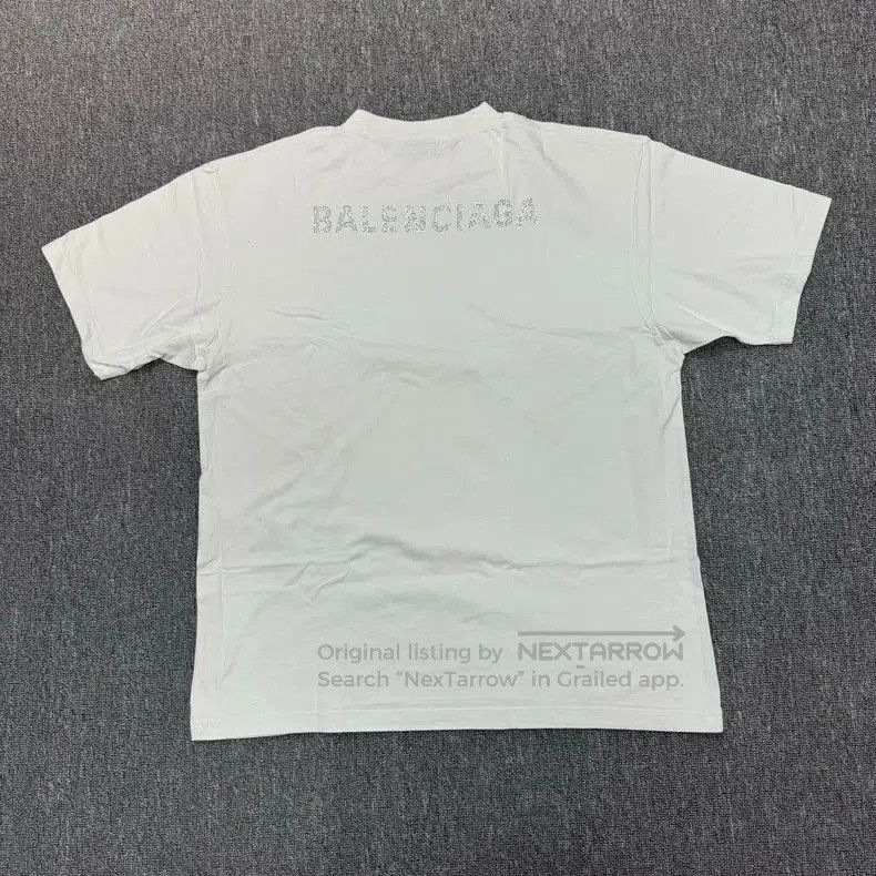 Balenciaga Balenciaga White Crystal Logo Short Sleeve T-shirt. Size US M / EU 48-50 / 2 - 2 Thumbnail