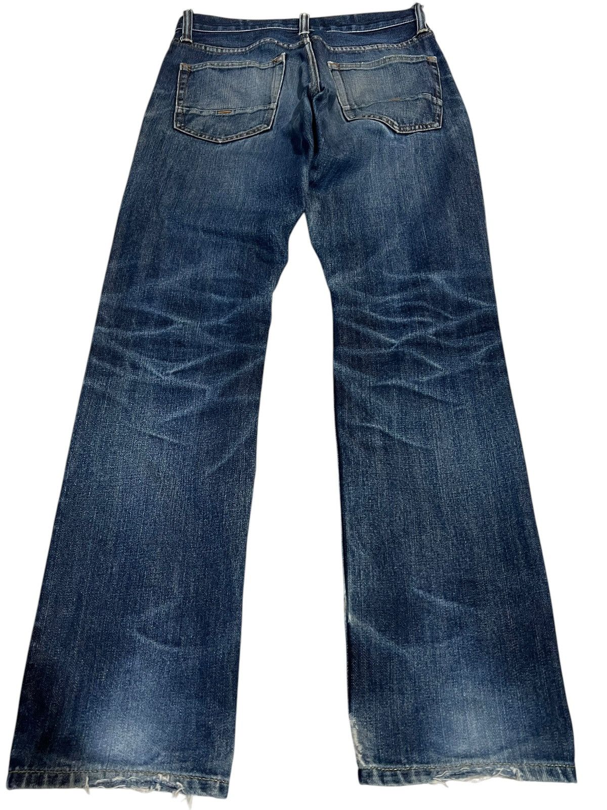 If Six Was Nine × Le Grande Bleu (L.G.B.) 🌈Vintage Back Number Kaihara denim Distressed Jean Size US 29 - 2 Thumbnail