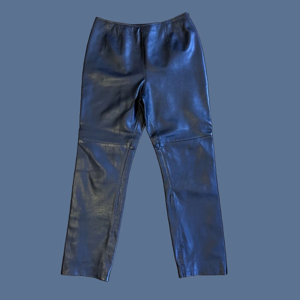Vintage VINTAGE Worth Leather Pants Women’s 12 Black Size 34" / US 12 / IT 48 - 1 Thumbnail