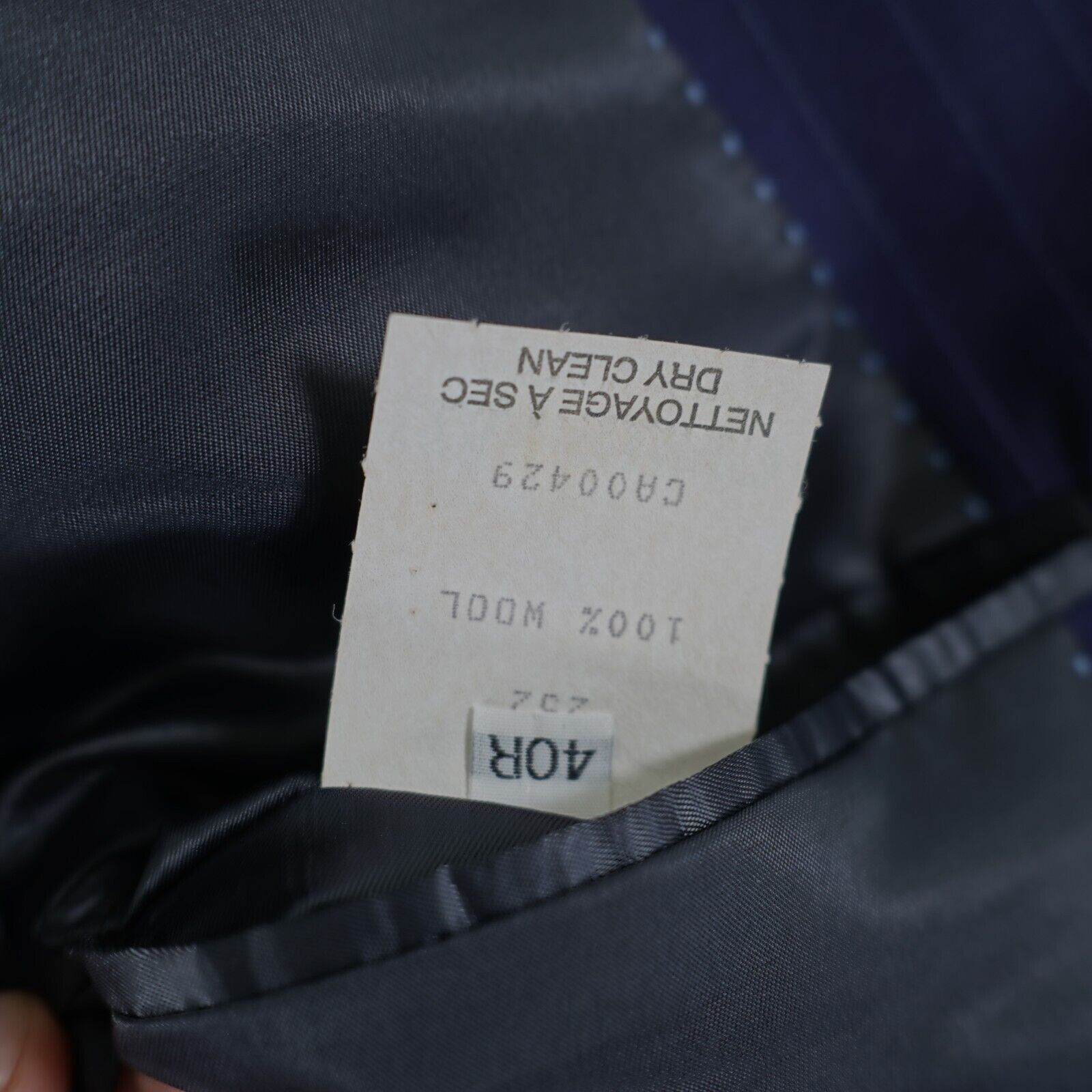 Peter Millar Peter Millar Blue Wool Striped Suit Jacket 38R 2 Button Tagg Size 38R - 9 Thumbnail