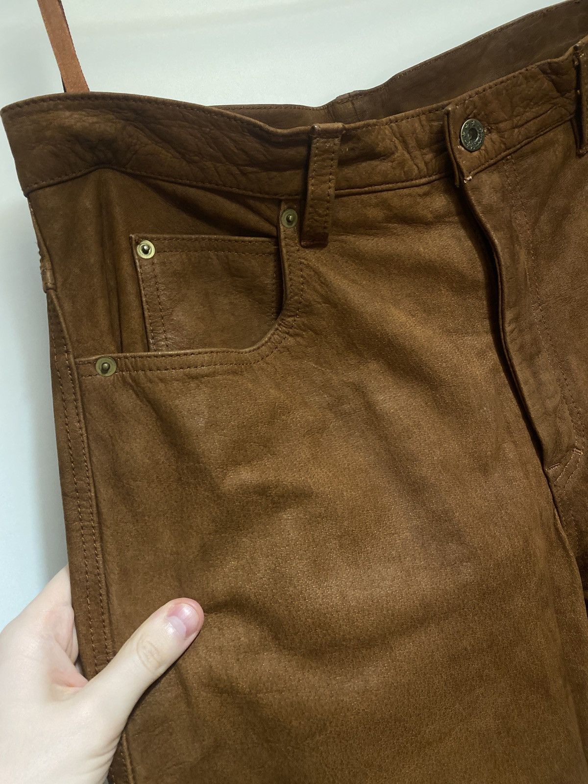 Vintage Vintage leather trousers western motive Size US 34 / EU 50 - 5 Thumbnail