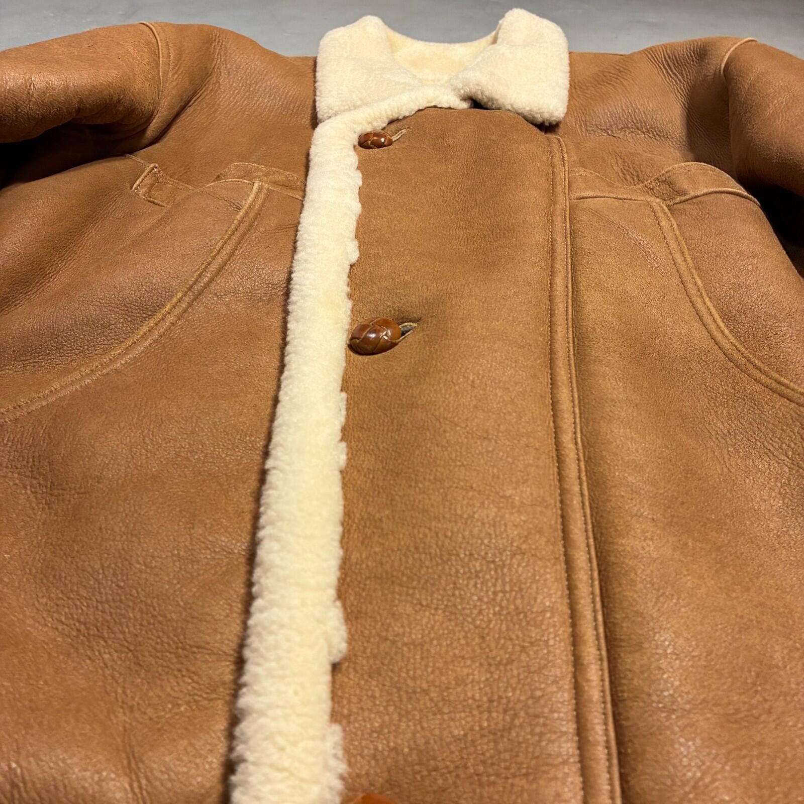Other Texas Tanning Shearling Rancher Coat 70s Size US L / EU 52-54 / 3 - 3 Thumbnail