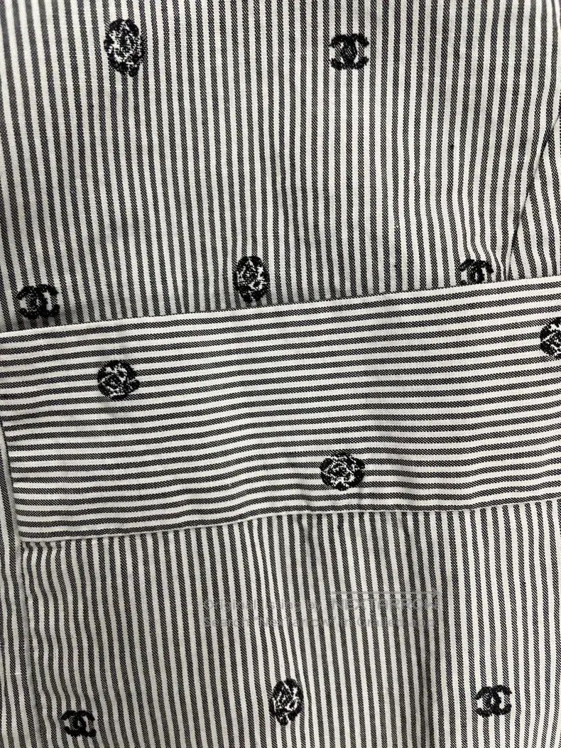 Chanel Chanel Striped embroidered logo camelia double C short-sle Size XS / US 0-2 / IT 36-38 - 3 Thumbnail