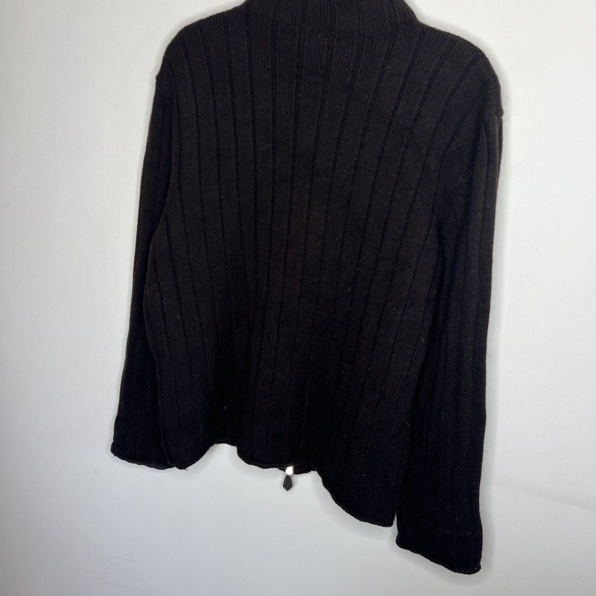 Hermes HERMES Brown Wool Ribbed Full Zip Sweater Italy Riri Size US L / EU 52-54 / 3 - 11 Thumbnail