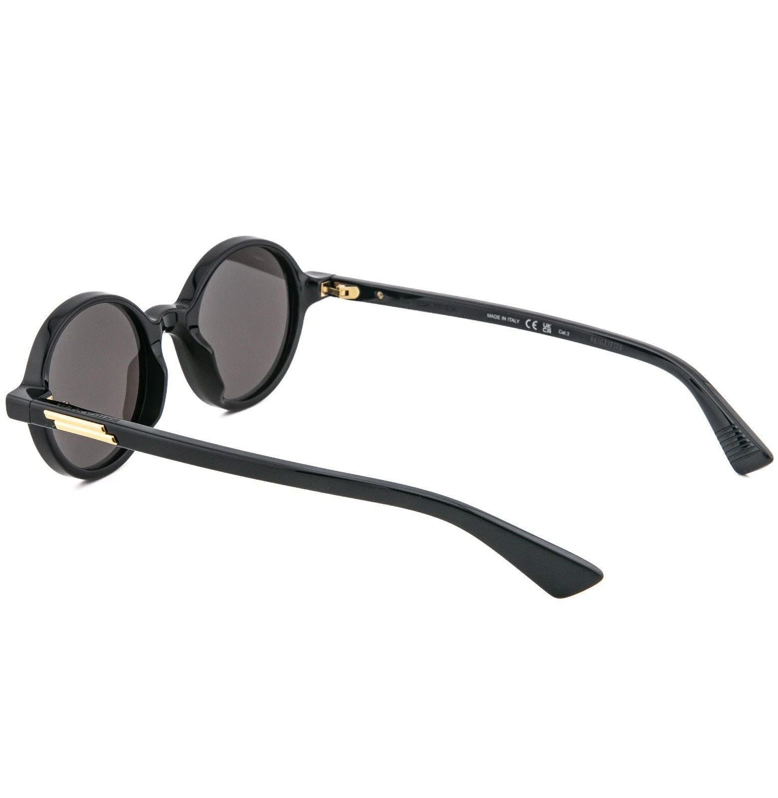 Bottega Veneta BOTTEGA VENETA 1430 BV1430S Black Classic Round Sunglass 001 Size ONE SIZE - 3 Thumbnail