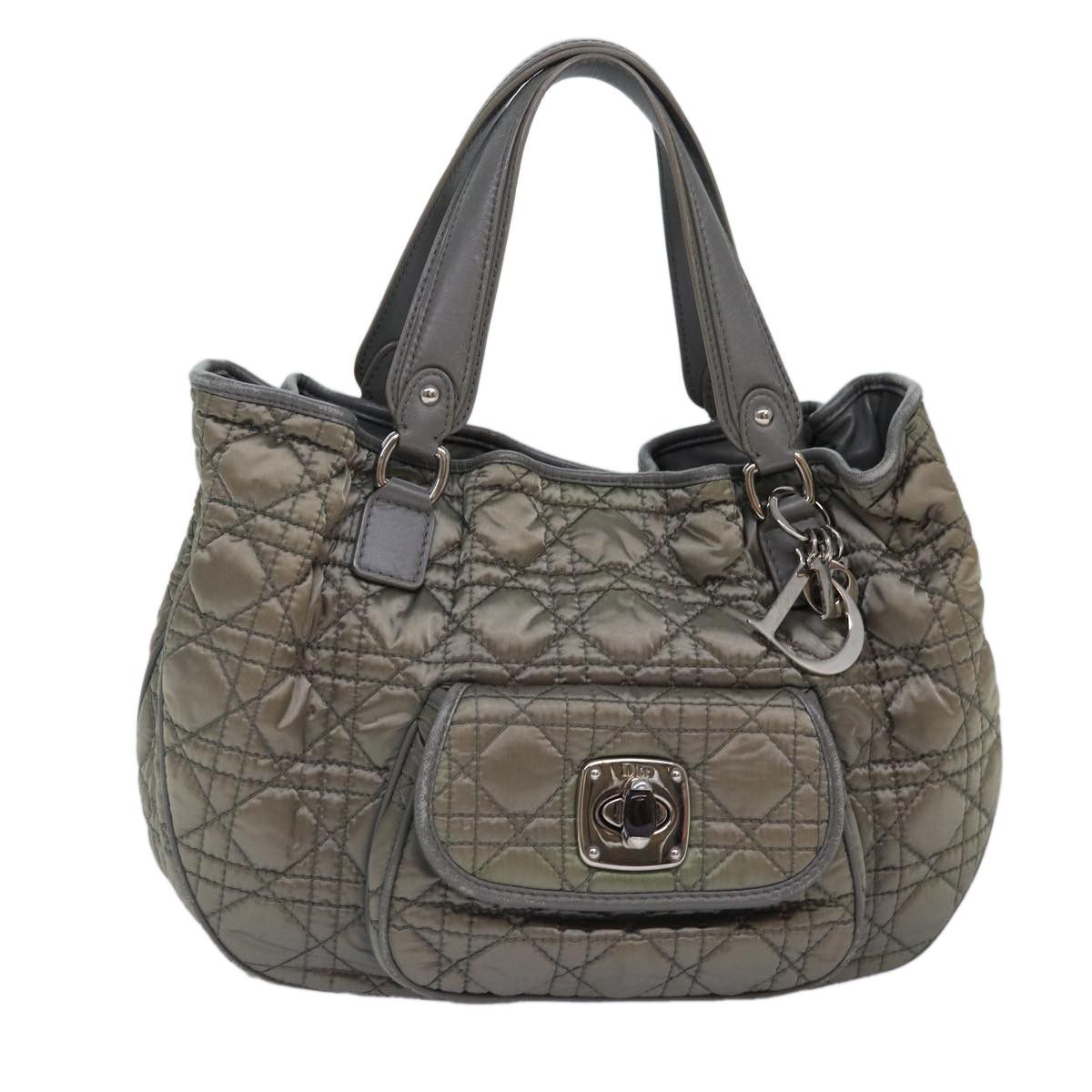 Dior Cannage Lady Grey Synthetic Handbag (Pre-Owned) Size ONE SIZE - 1 Thumbnail