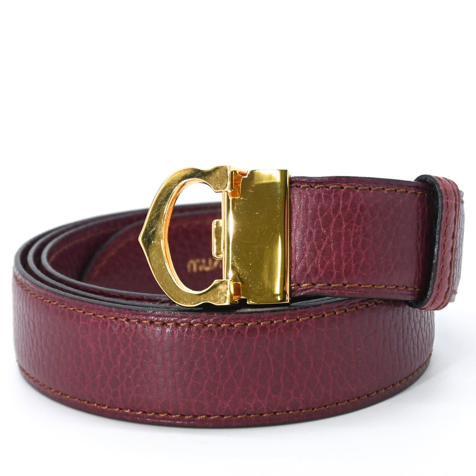 Cartier Tank Reversible Narrow Belt Black Brown Gold Leather Cartier Black/Brown Leather Santos De Cartier Reversible  main image 4