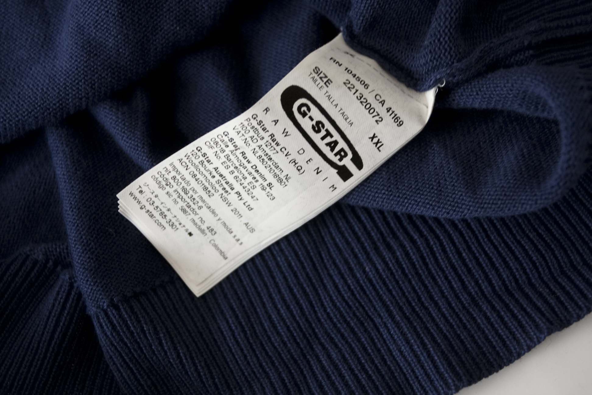 G-Star G Star Sweater Size XXL Cotton Dark Blue Size US XXL / EU 58 / 5 - 4 Thumbnail
