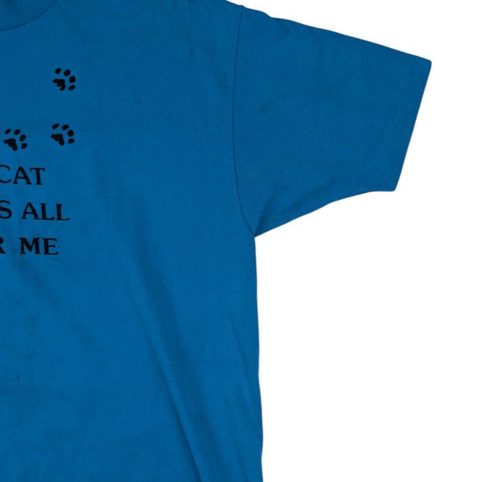 Hanes Vintage 80's CATS Paw Animal Tee My Cat Wall Over Me T-Shirt Size US XL / EU 56 / 4 - 10 Thumbnail