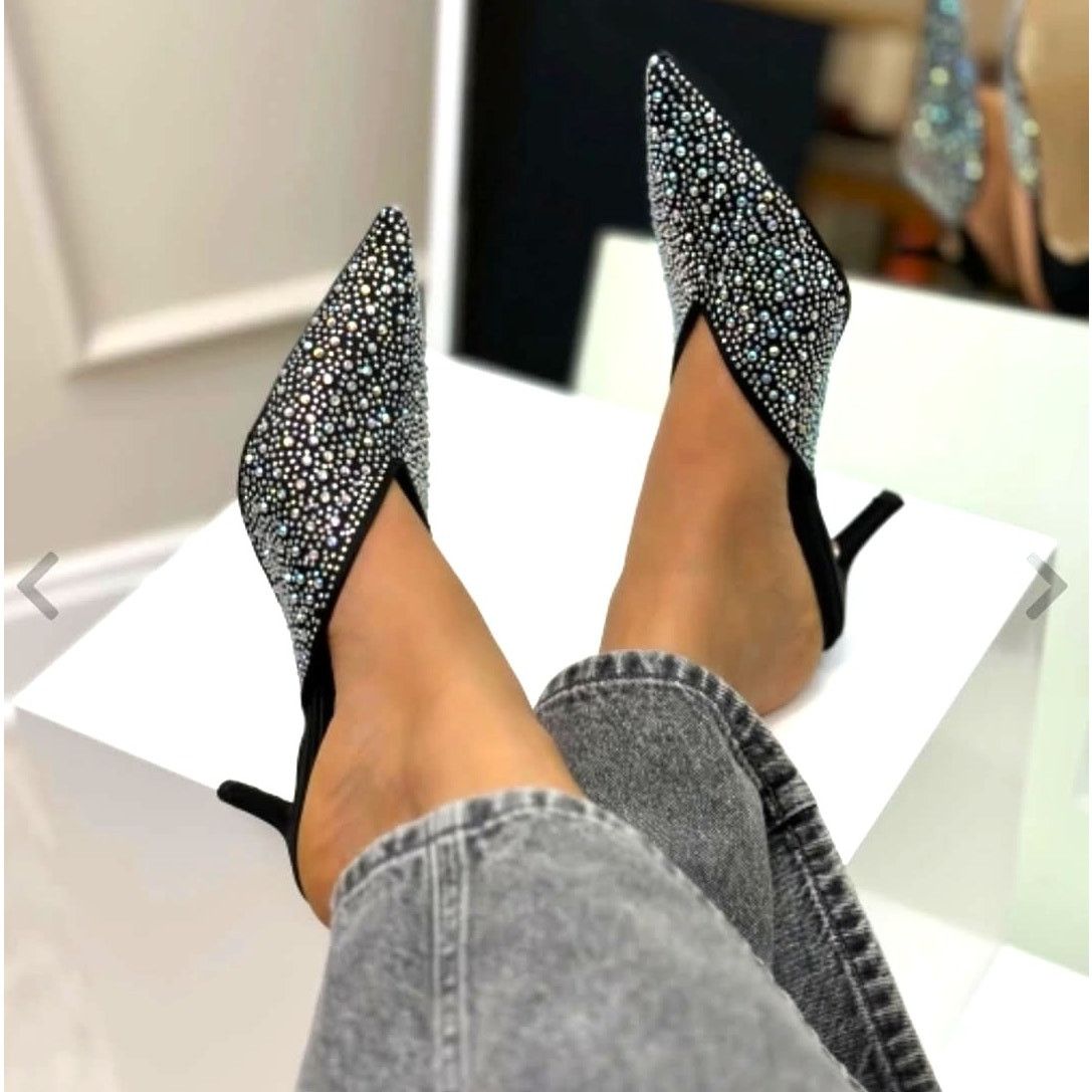 Mango MANGO Bejeweled Pointed Mules NWT Size US 6.5 / IT 36.5 - 9 Thumbnail