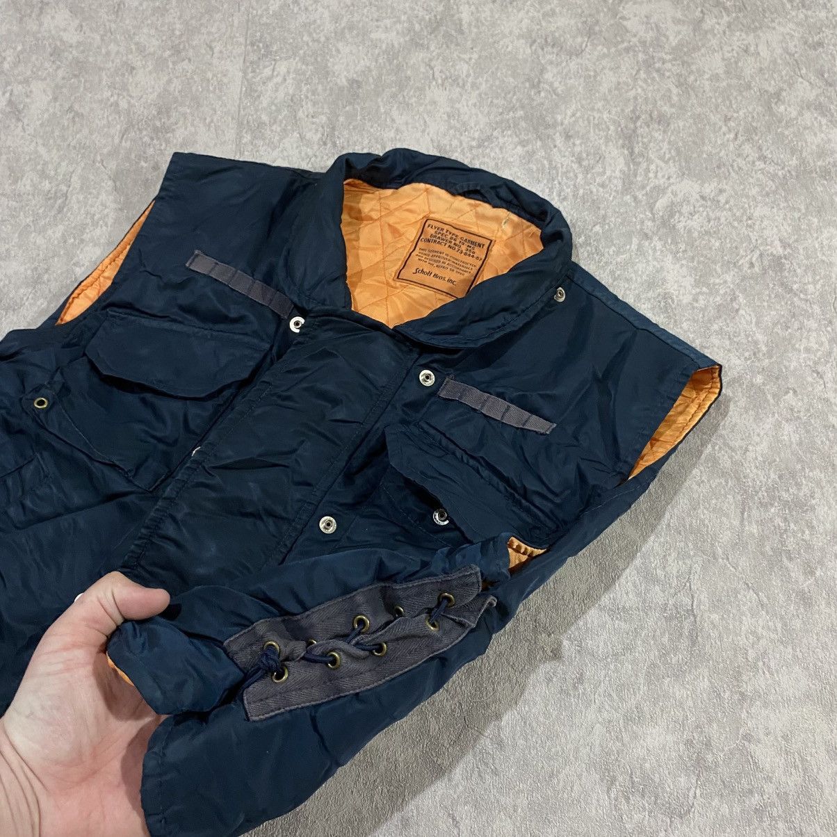 Schott Vintage Schott Flyer Bomber Navy w/ Removable Vest Lining Size US S / EU 44-46 / 1 - 14 Thumbnail