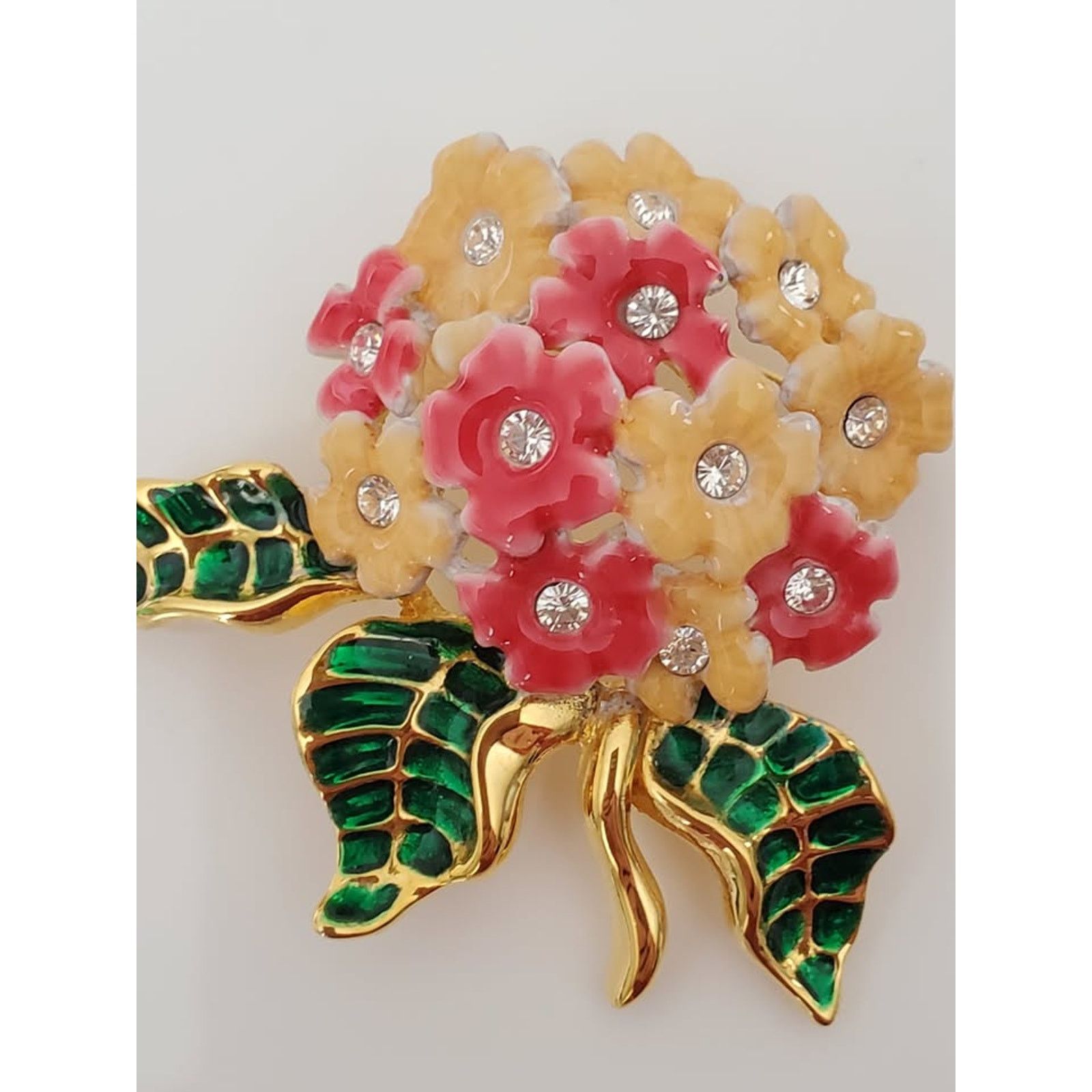 Other Vintage Joan Rivers Pink and Yellow Floral Bouquet Brooch Size ONE SIZE - 2 Thumbnail
