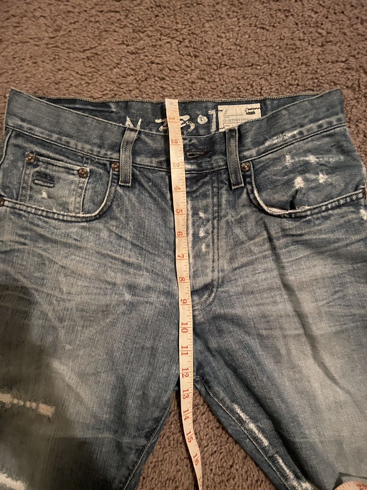 G-Star × Vintage G-Star Raw 3301 Distressed Jeans Size US 28 / EU 44 - 4 Thumbnail