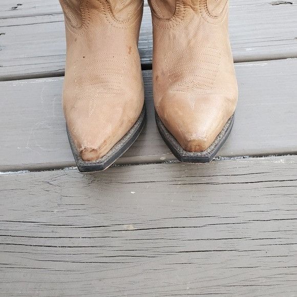 Vintage Laredo Ladies Devin Camel Tan Honey Leather Stove Pipe Boots Size US 10 / IT 40 - 5 Thumbnail