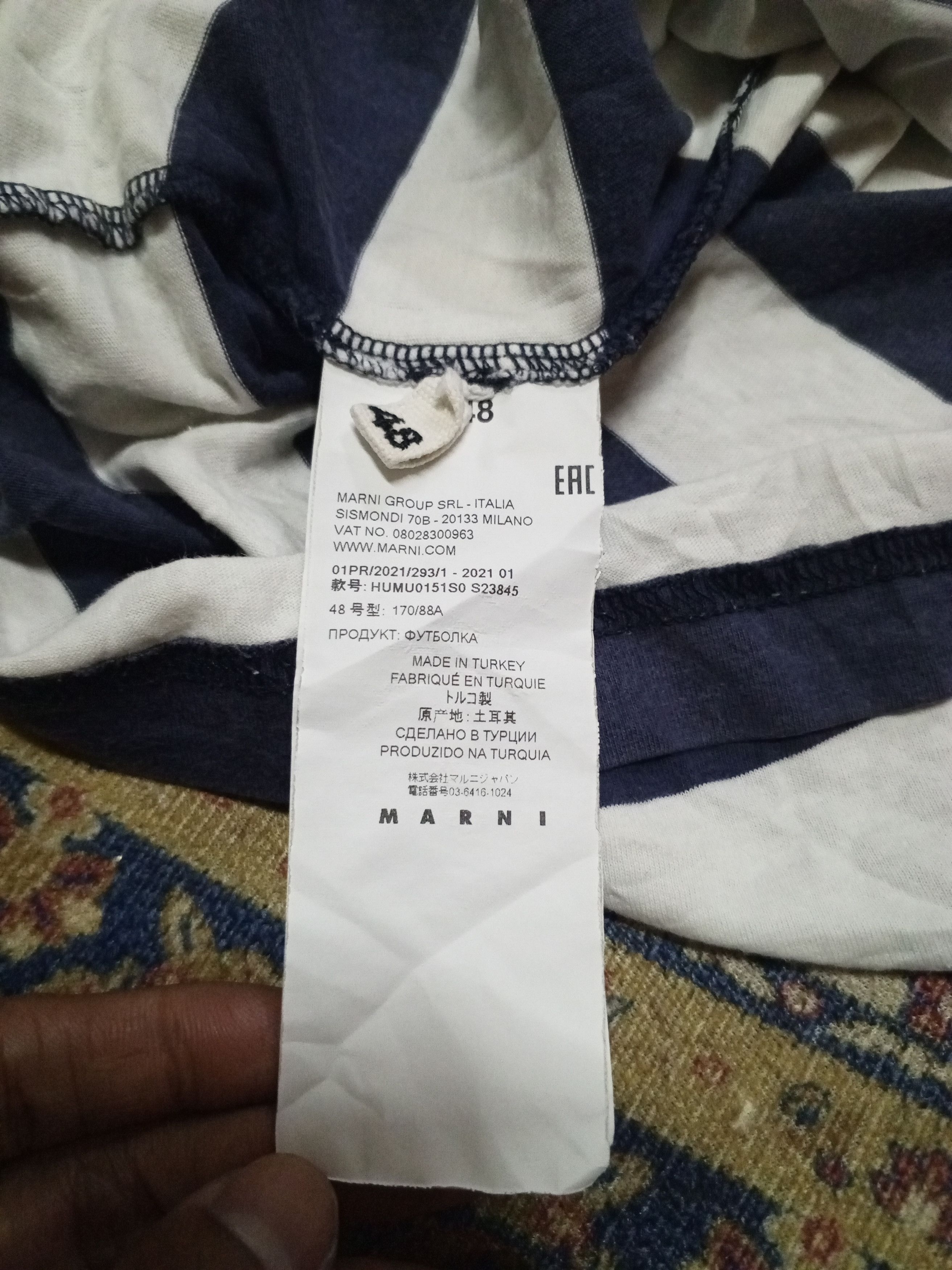 Marni MARNI -STRIPES TSHIRT Size US M / EU 48-50 / 2 - 8 Thumbnail