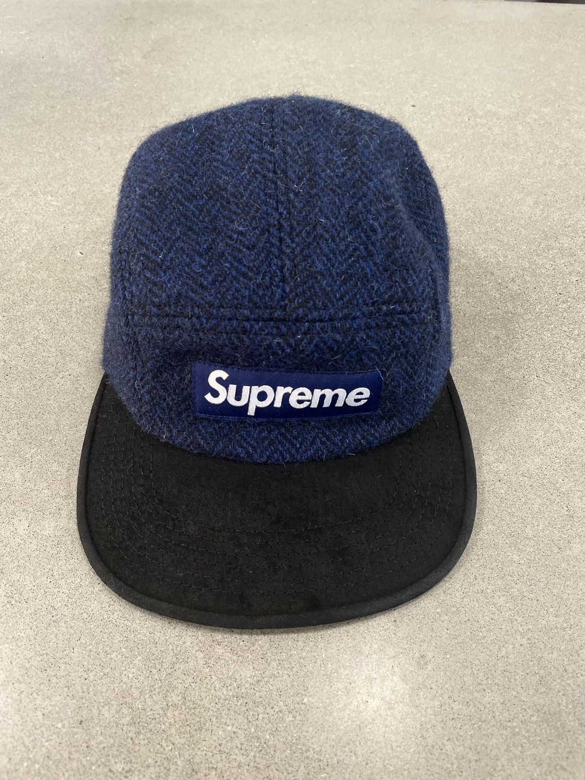 MINT: F/W 2012 Supreme x Harris Tweed Herringbone Cap Blue
