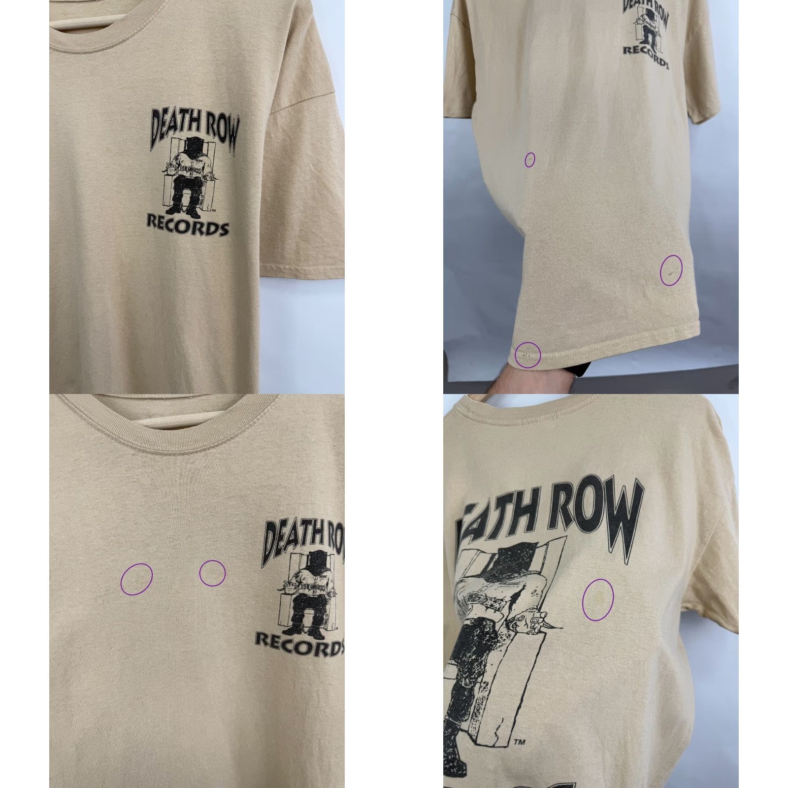Vintage VINTAGE Death Row Records T-Shirt Hype Vtg Rare Retro Beige M/L Mens Beigh? Size US M / EU 48-50 / 2 - 8 Thumbnail