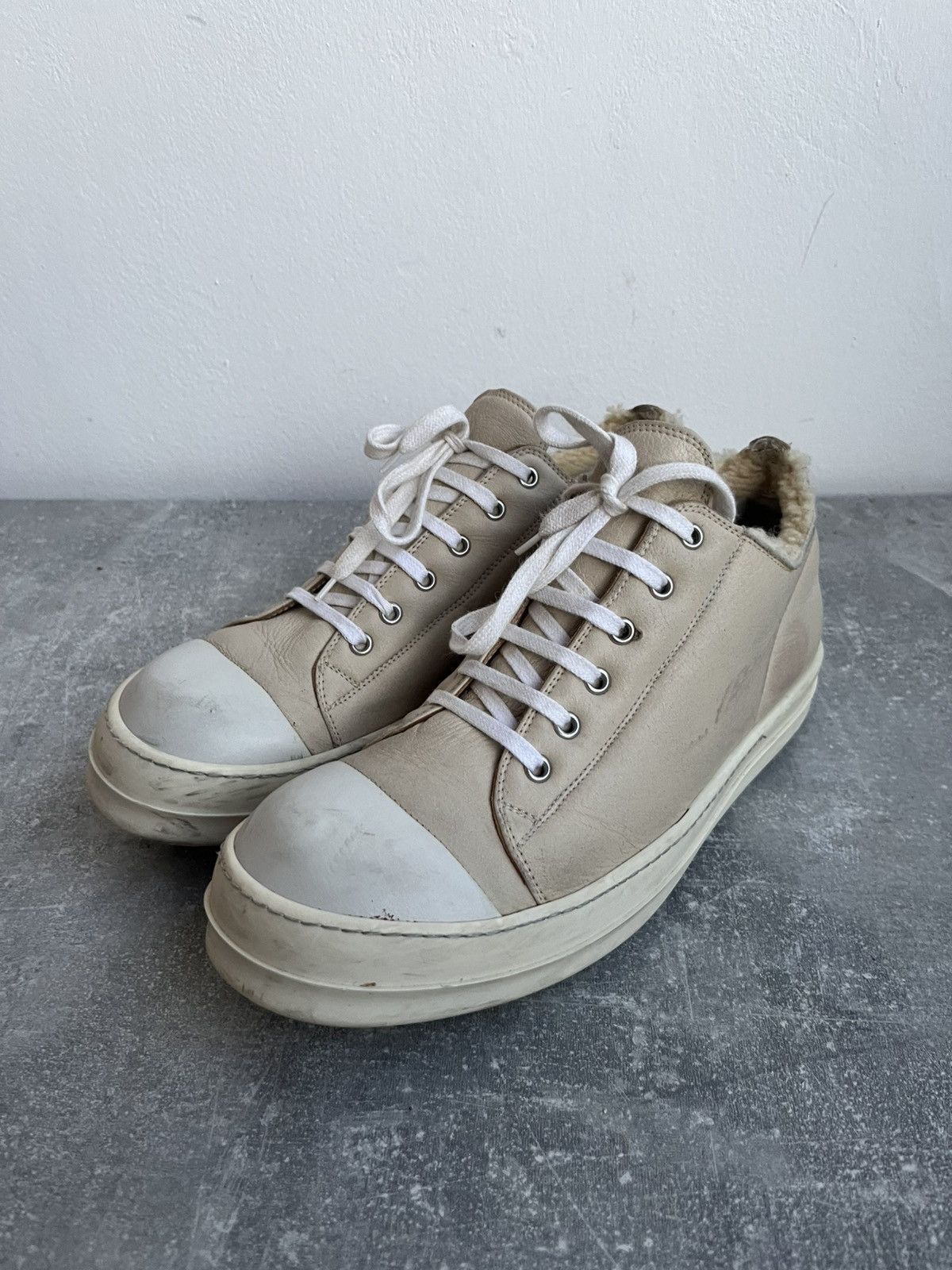 Rick Owens Rick owens leather sherling ramones FW13 sample Size US 10 / EU 43 - 1 Thumbnail