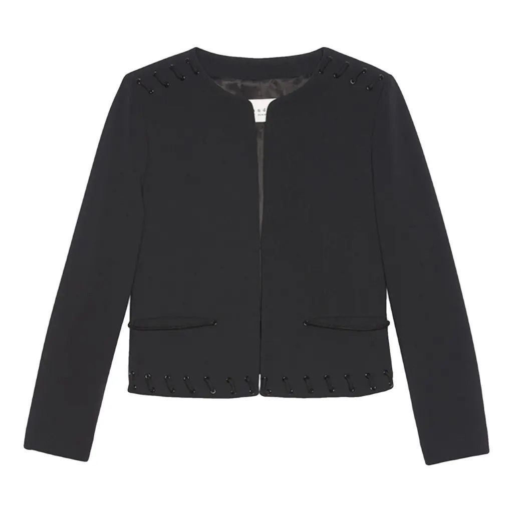 Sandro Sandro Paris Lace-up Wool Jacket XS/S Size S / US 4 / IT 40 - 3 Thumbnail