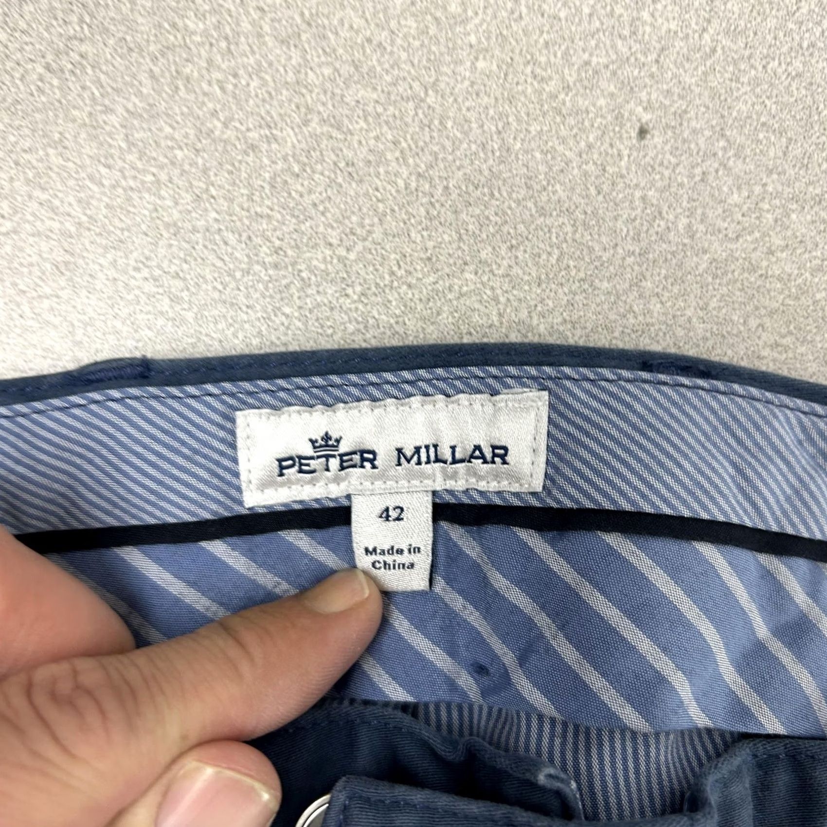 Peter Millar Peter Millar Pants Mens 42x33 Blue Stretch Chino 5 Pocket Straight Twill Casual Size US 42 / EU 58 - 4 Thumbnail