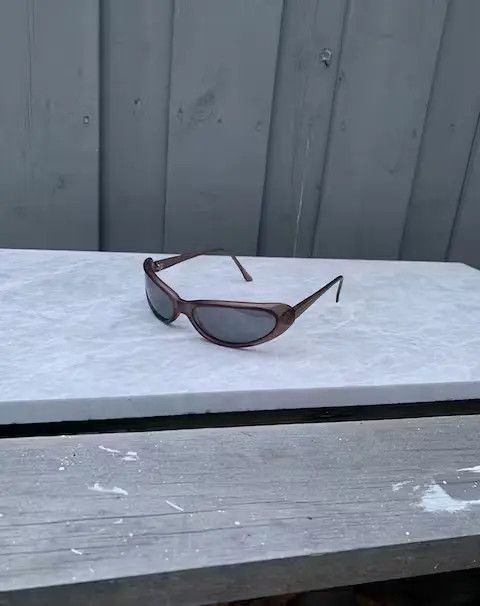 Vintage 2000s Y2K Brown Alien Eye Raver Sport Wrap Sunglasses Cute Size ONE SIZE - 1 Thumbnail