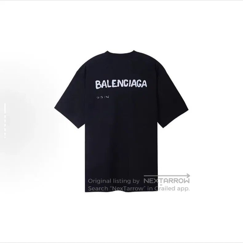 Balenciaga Balenciaga Logo Embroidered Plain Knit Short Sleeve Off-Sh Size XXS / US 00 / IT 34 - 2 Thumbnail
