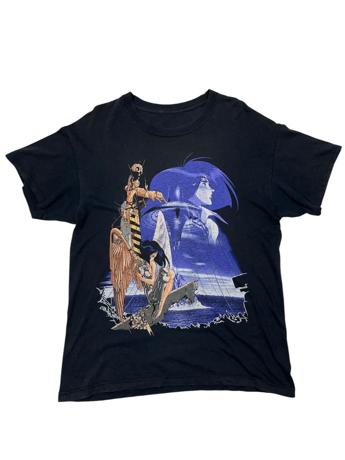 Anime Vintage 90s Alita Battle Angel Gunnm Anime T-shirt Ghost Size US L / EU 52-54 / 3 - 1 Thumbnail