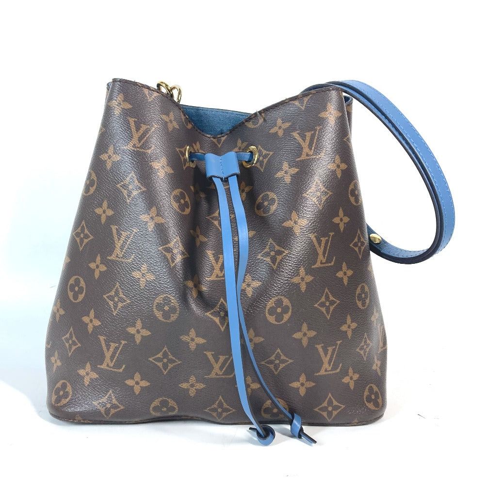 Louis Vuitton M43569 Monogram Neo Noe Shawl Pouch Bucket-Shaped Rampancy Shoulder Bag Canvas Women Blue-Gene Brown×Blue