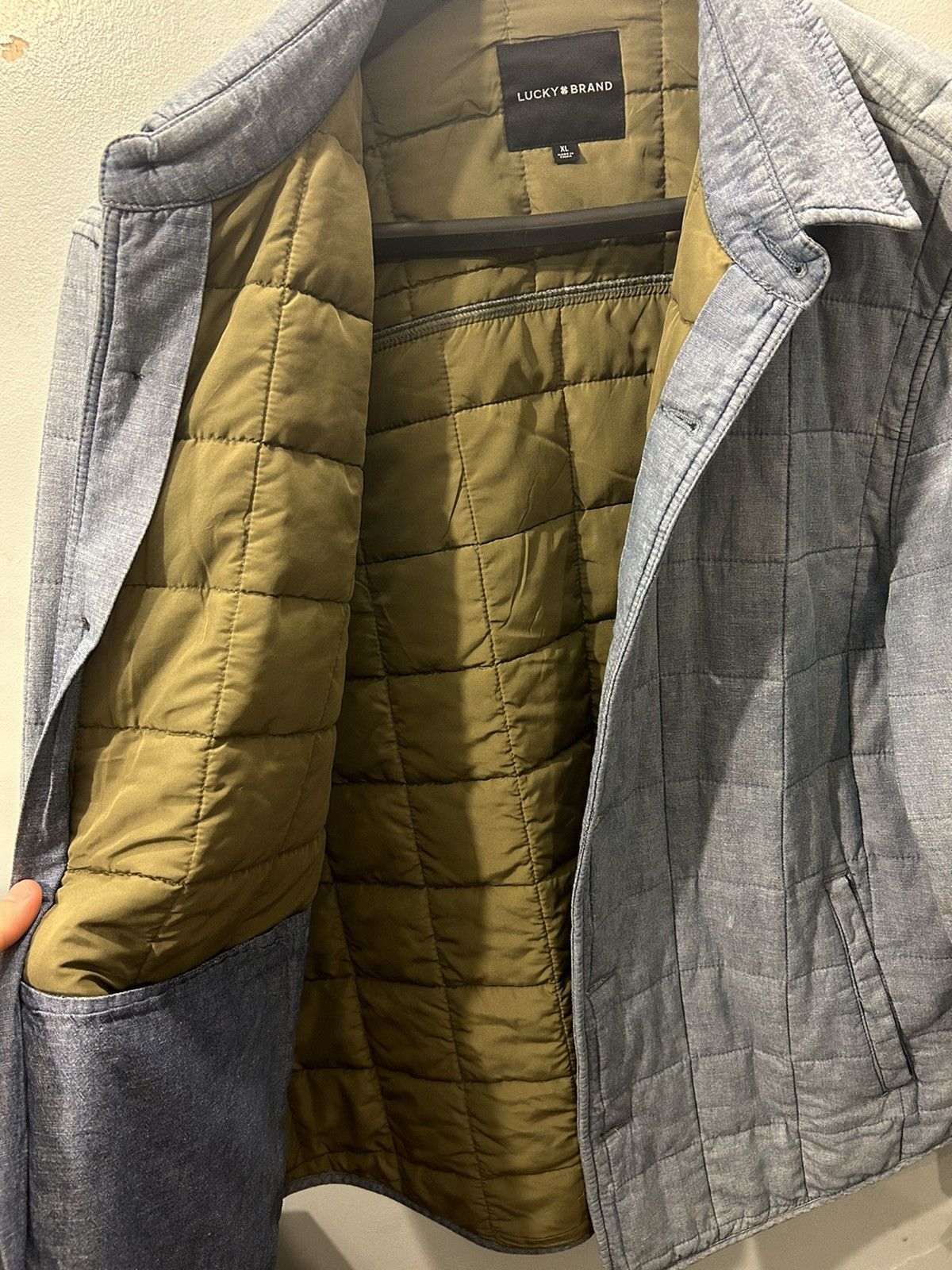 Lucky Brand Men’s Blue Quilted Jacket - Lucky Brand Size US XL / EU 56 / 4 - 4 Thumbnail