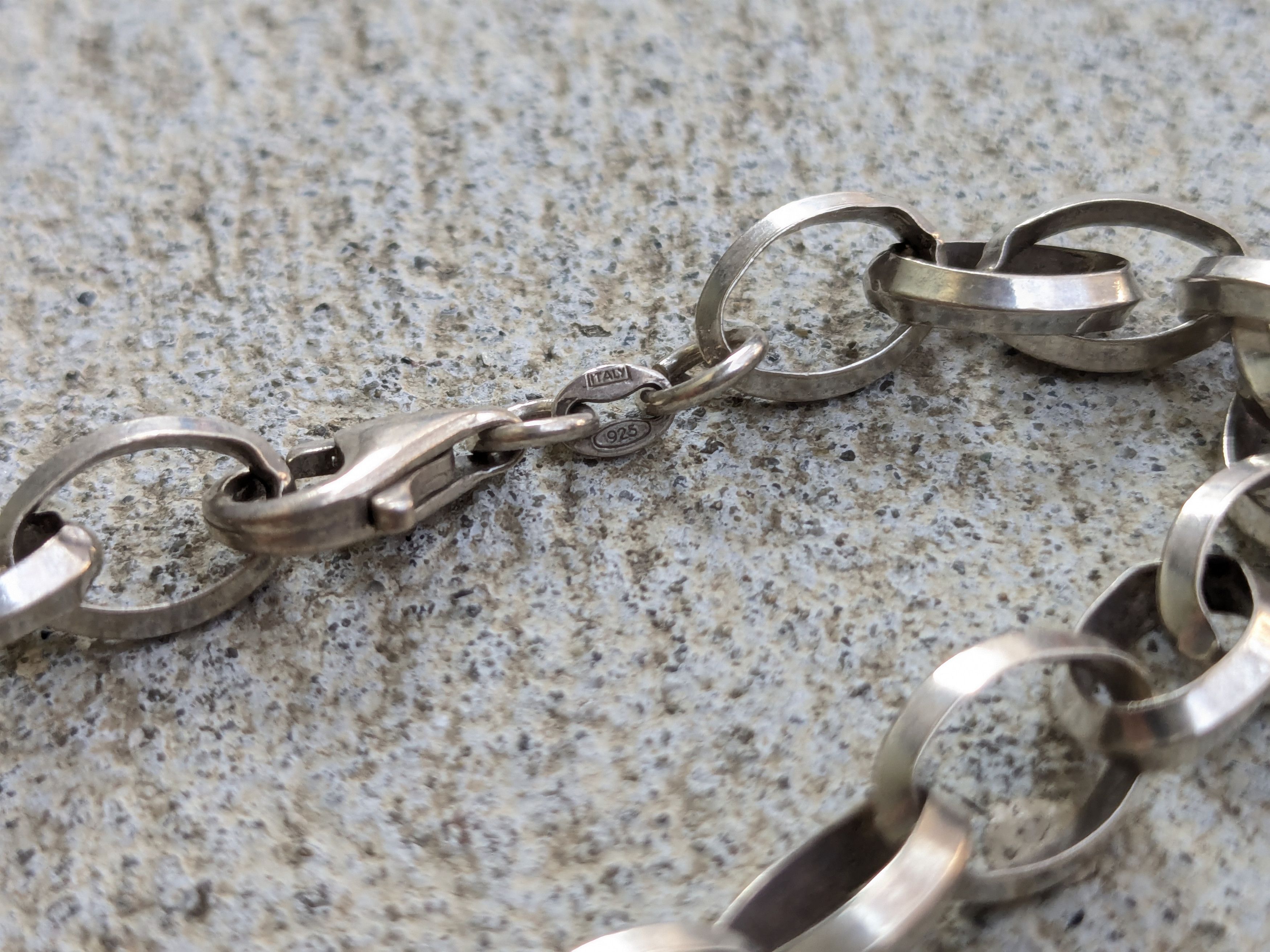 Jewelry Vintage Sterling Silver Bracelet Oval Chain 7.5" Y2K Size ONE SIZE - 4 Thumbnail