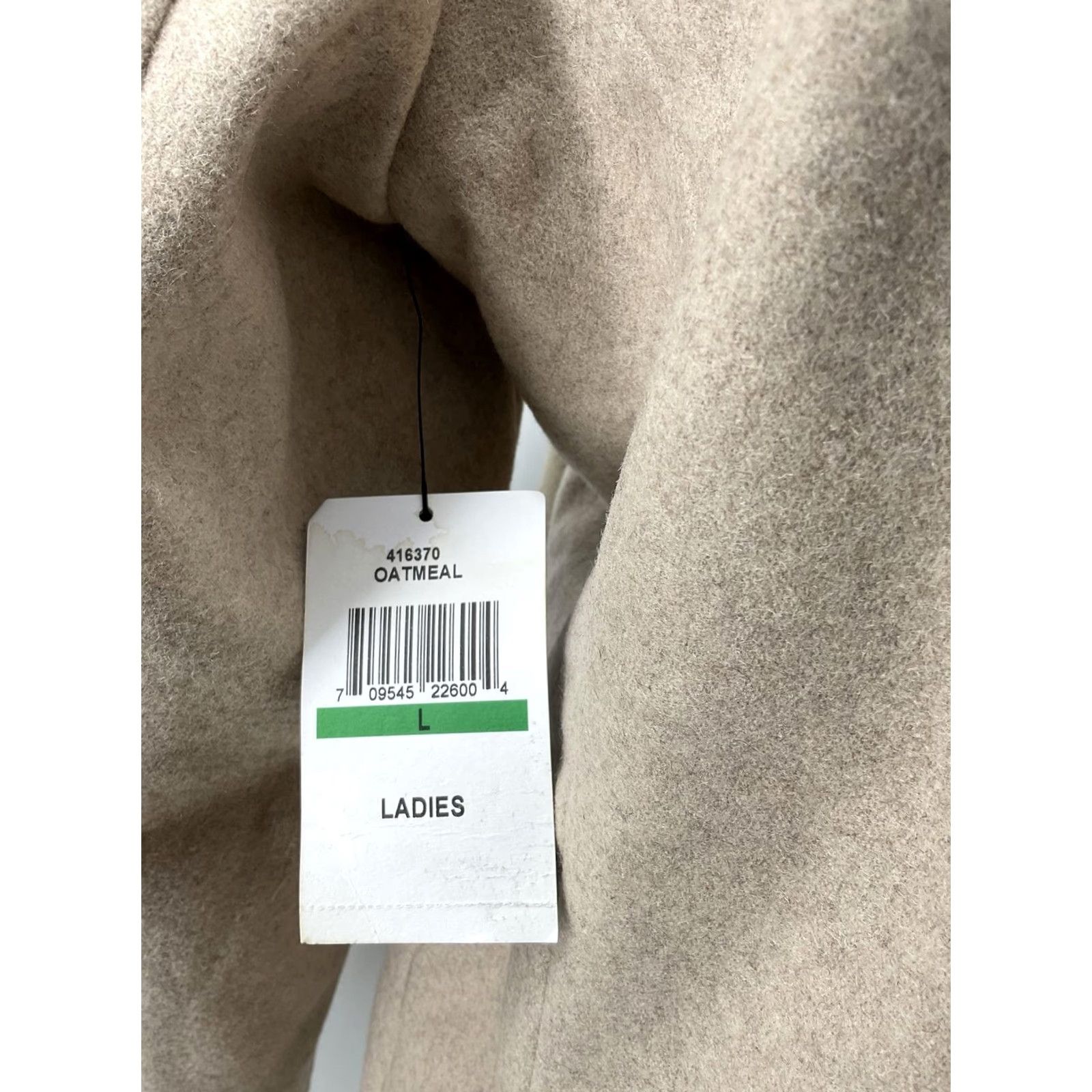 London Fog London Fog Coat Womens L Beige Wool Tweed Mid-Length Overcoat Collared Pockets Regular Long Sleeve Button Front Size L / US 10 / IT 46 - 4 Thumbnail