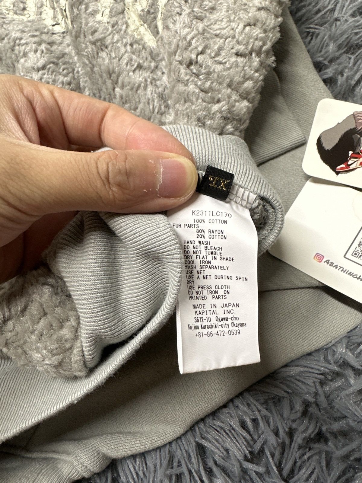 Kapital Kapital Knit x Fur Grizzly Sweater, 'Em Kountry, Grey Size US XL / EU 56 / 4 - 9 Thumbnail