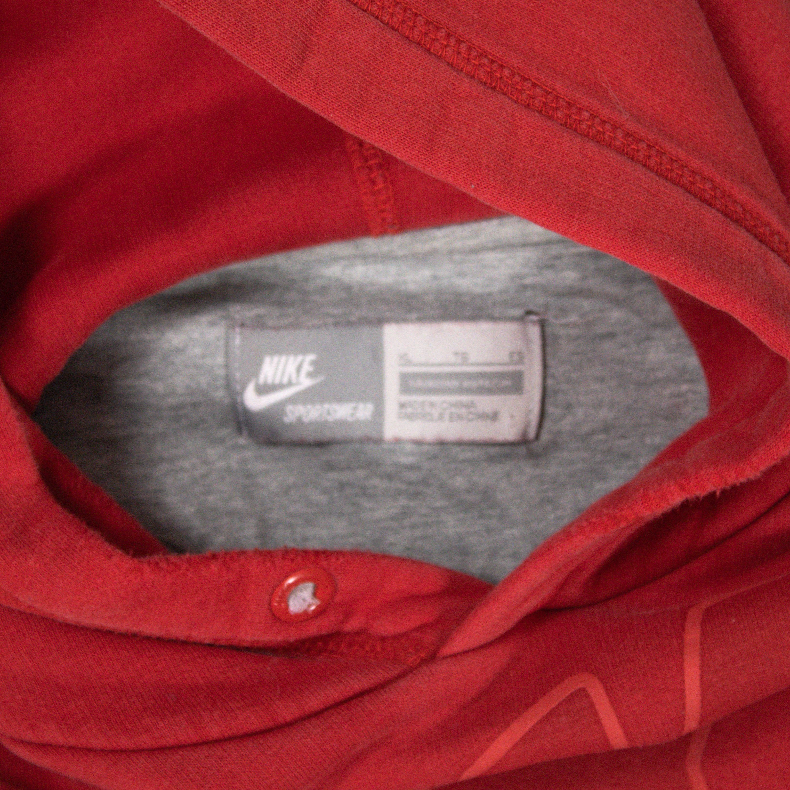 Nike Y2K 2000's 00's Nike Big Logo Baggy Oversize Red Hoodie Size US L / EU 52-54 / 3 - 6 Thumbnail