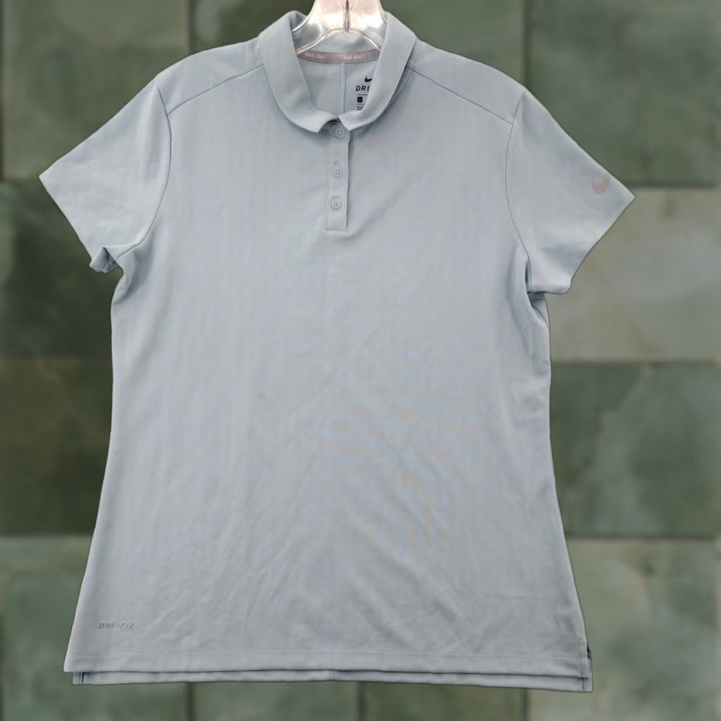 Nike Nike Shirt Womens Large Blue Dri-Fit Short Sleeve Polo Size L / US 10 / IT 46 - 1 Thumbnail