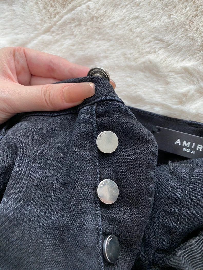 Amiri Amiri Washed Black Cashew Flower mx2 Jean Size US 31 - 6 Thumbnail