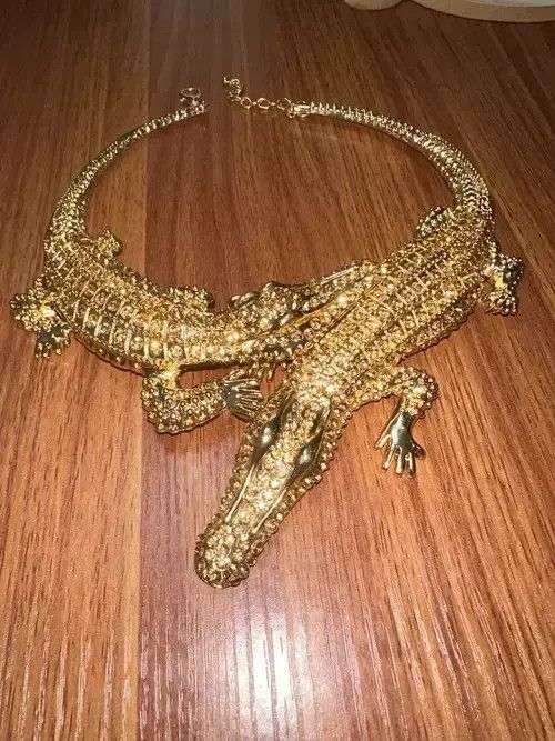 VIBE Full Crystal Crocodile Necklace Size ONE SIZE - 1 Thumbnail