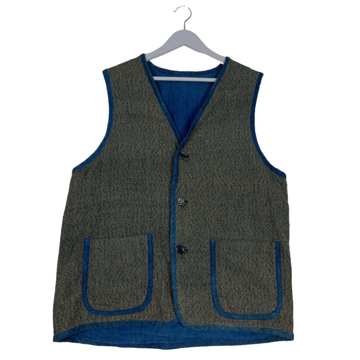 Indigo 🔥 VINTAGE 70s INDIGO BROWN BEACH VEST TANK TOP Size US M / EU 48-50 / 2 - 1 Thumbnail