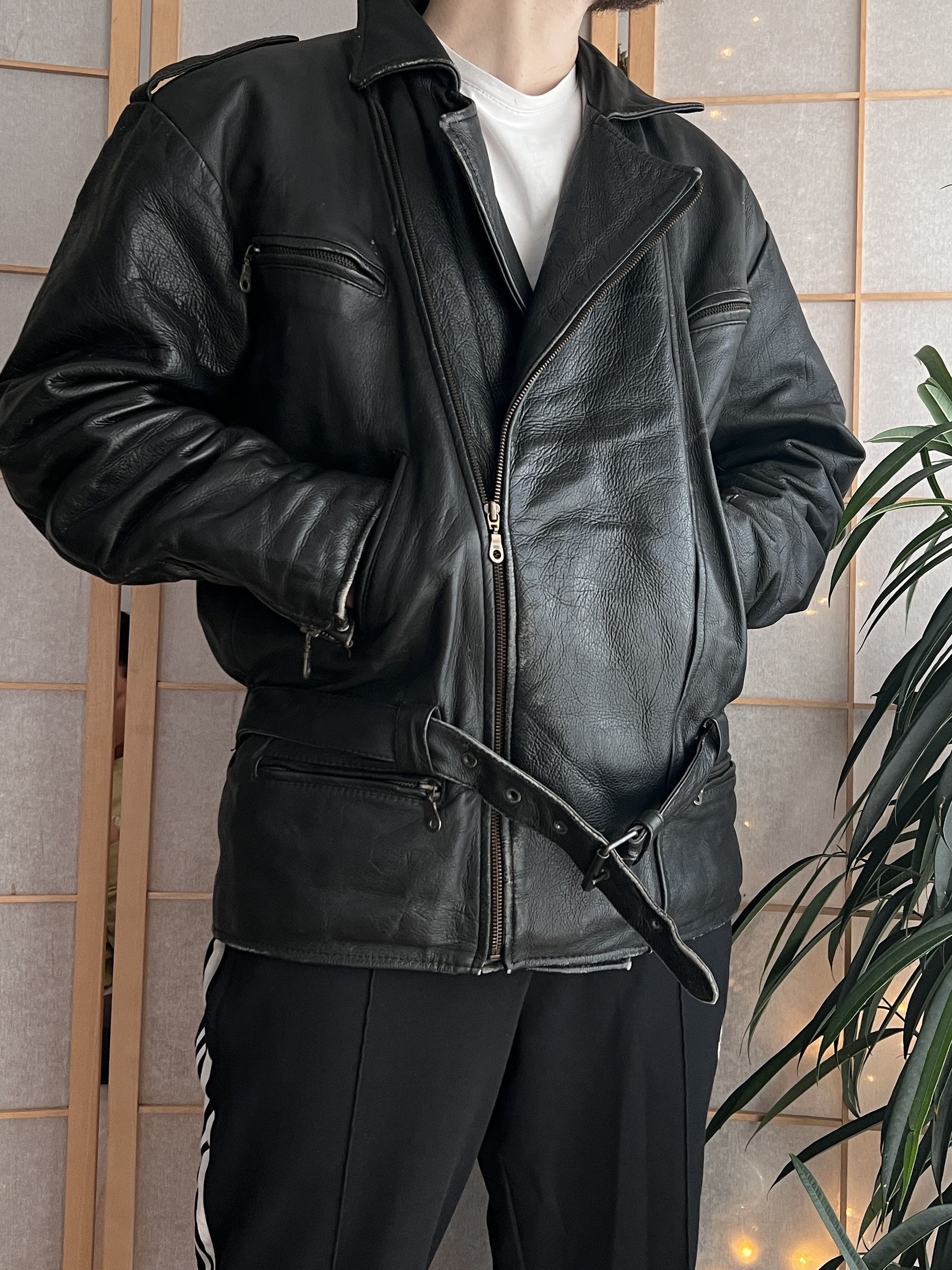 Japanese Brand Vintage 90s racing leather bomber jacket biker y2k punk rare Size US L / EU 52-54 / 3 - 4 Thumbnail