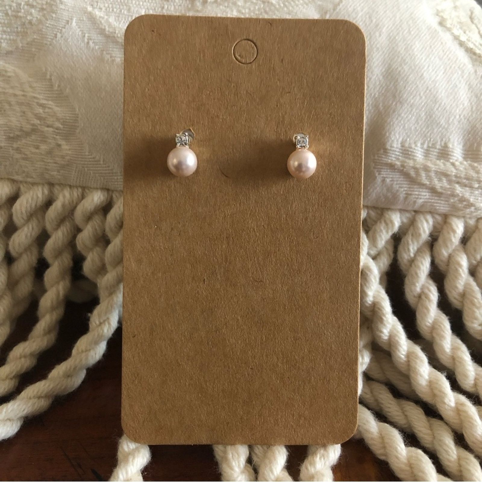 Vintage Vintage 80s Roman light blush pearl pierced earrings Size ONE SIZE - 1 Thumbnail