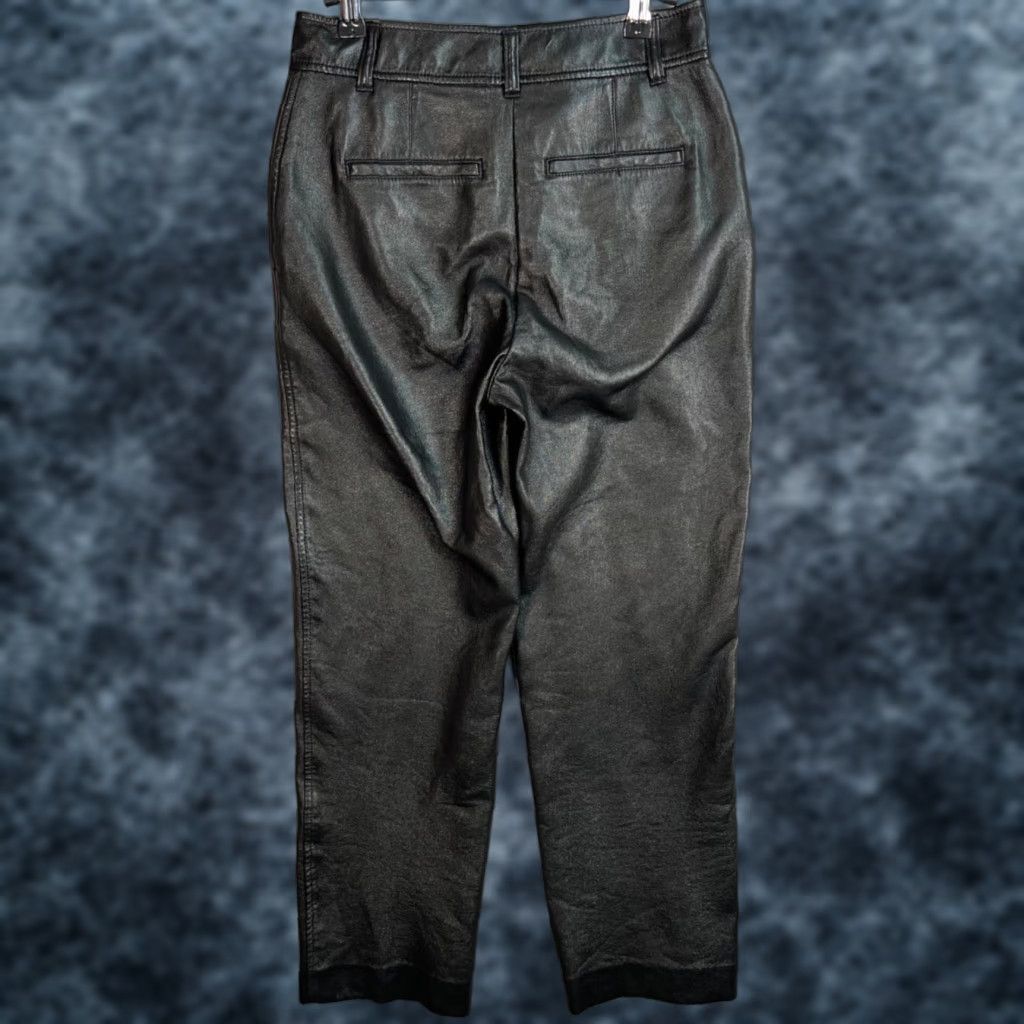 Vintage Babaton Womens Pants Size 2 Black Faux Leather High-Waisted Straight Leg Womens Size 26" / US 2 / IT 38 - 1 Thumbnail
