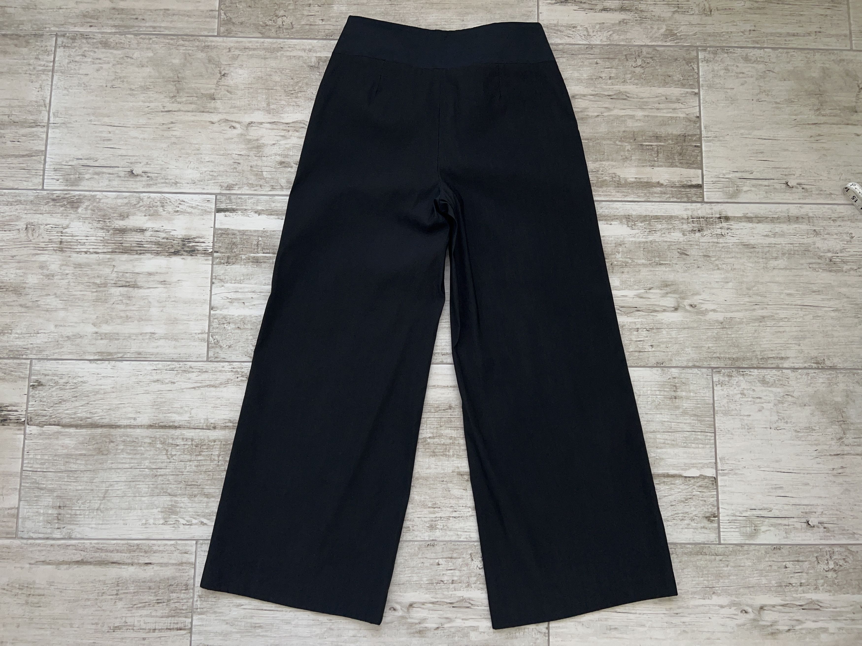 Chanel × Designer Womens 2009 Ribbed Wide Leg Palazzo Pants Trousers Black Size 28" / US 6 / IT 42 - 17 Thumbnail