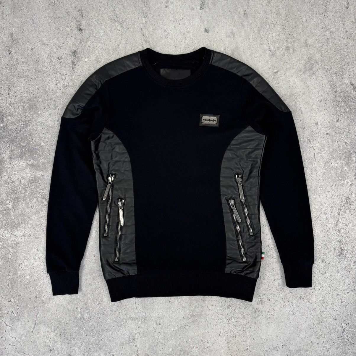 Philipp Plein Philipp Plein Faux Leather Crewneck Sweatshirt Size US M / EU 48-50 / 2 - 2 Thumbnail